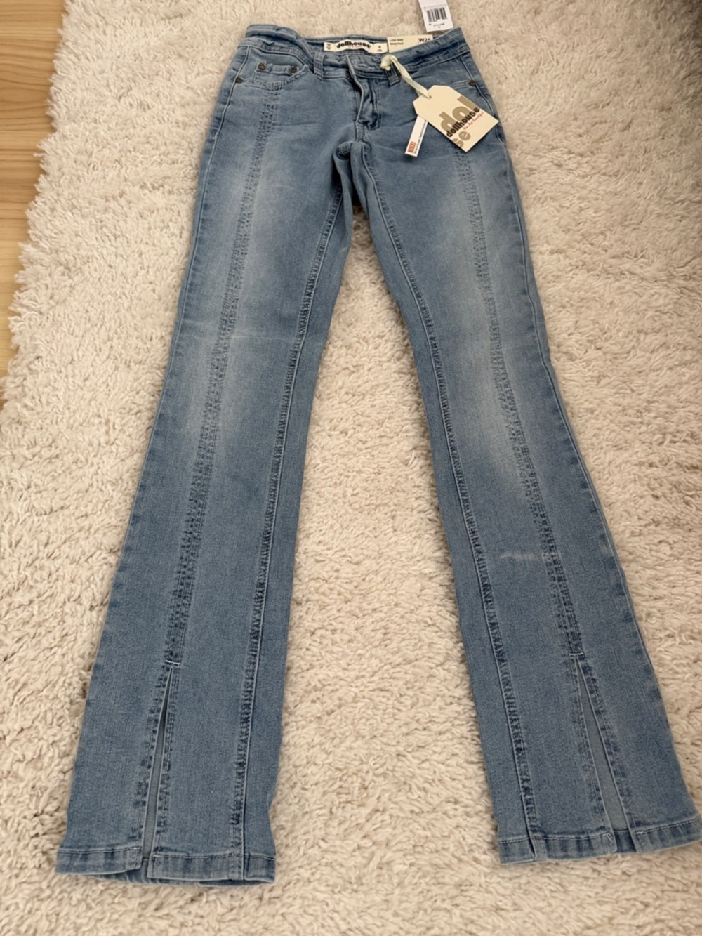 Dollhouse Light Blue Flare Jeans with Center Seams